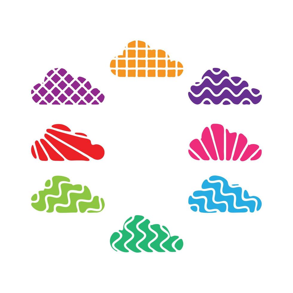 colección de icono de nube de ilustración. vector