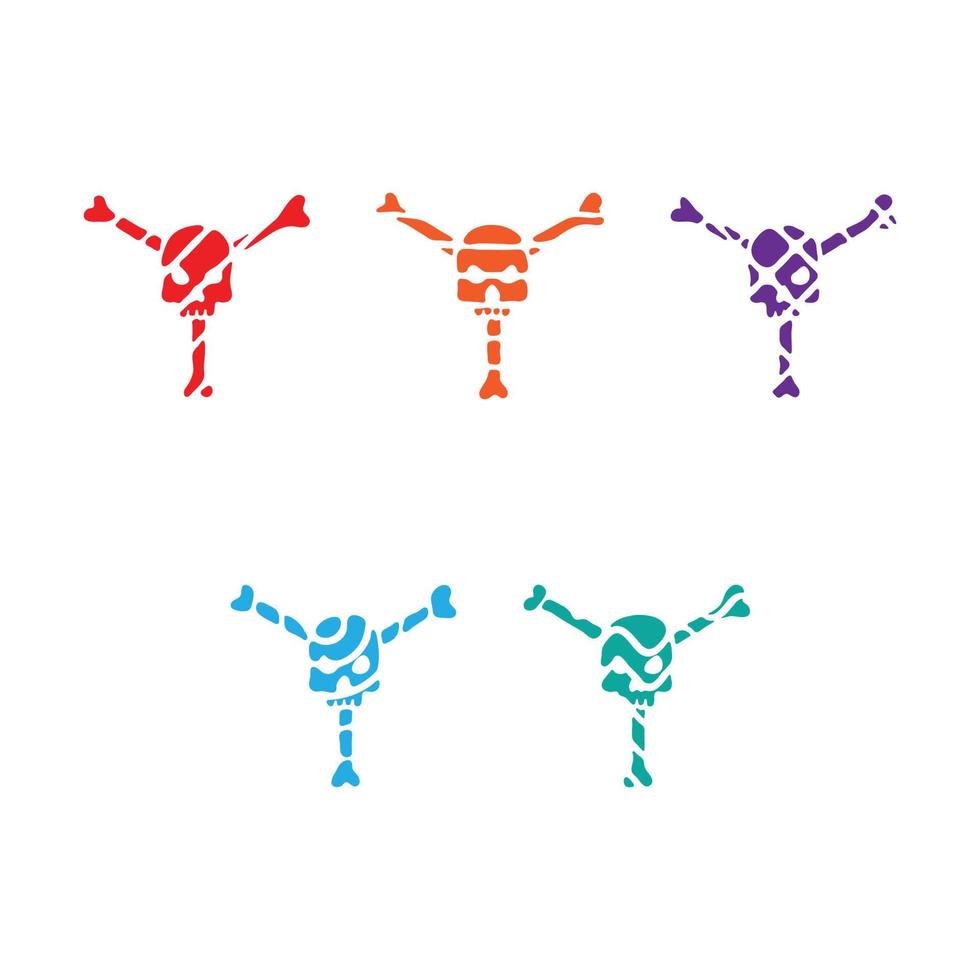 Collection of illustration skull and bone icon. vector