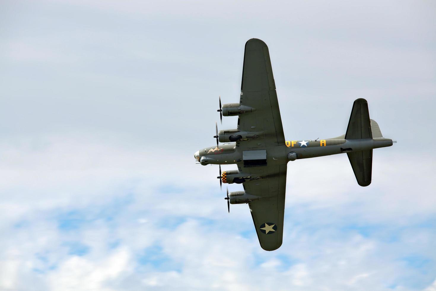 Shoreham by Sea, UK, 2011. Memphis Belle Boeing B 17 Bomber Flying photo