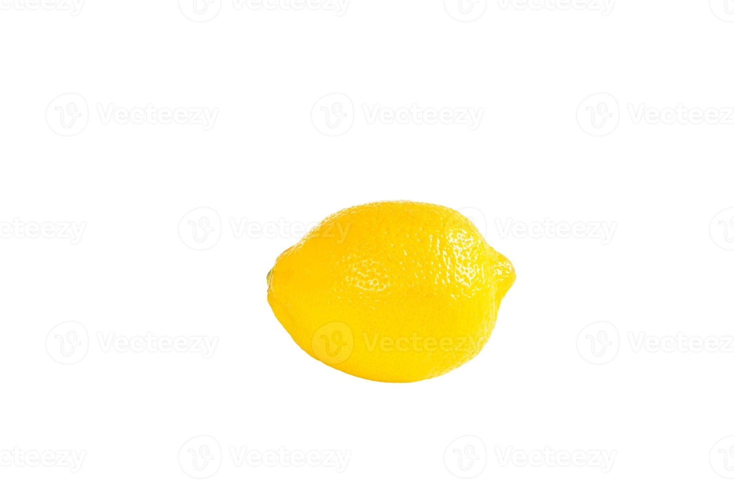 Yellow lemon on a white background isolated. Citrus fruit, vitamin C. photo