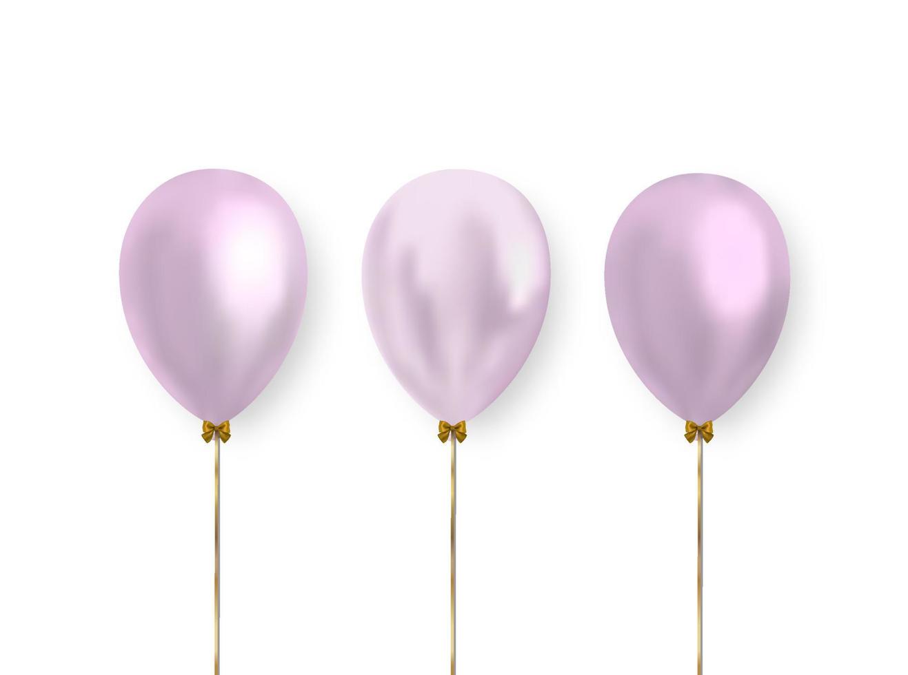 Vector realistic balloons of pastel color. Glossy balloons for decoration the design of greeting cards, banners and more.