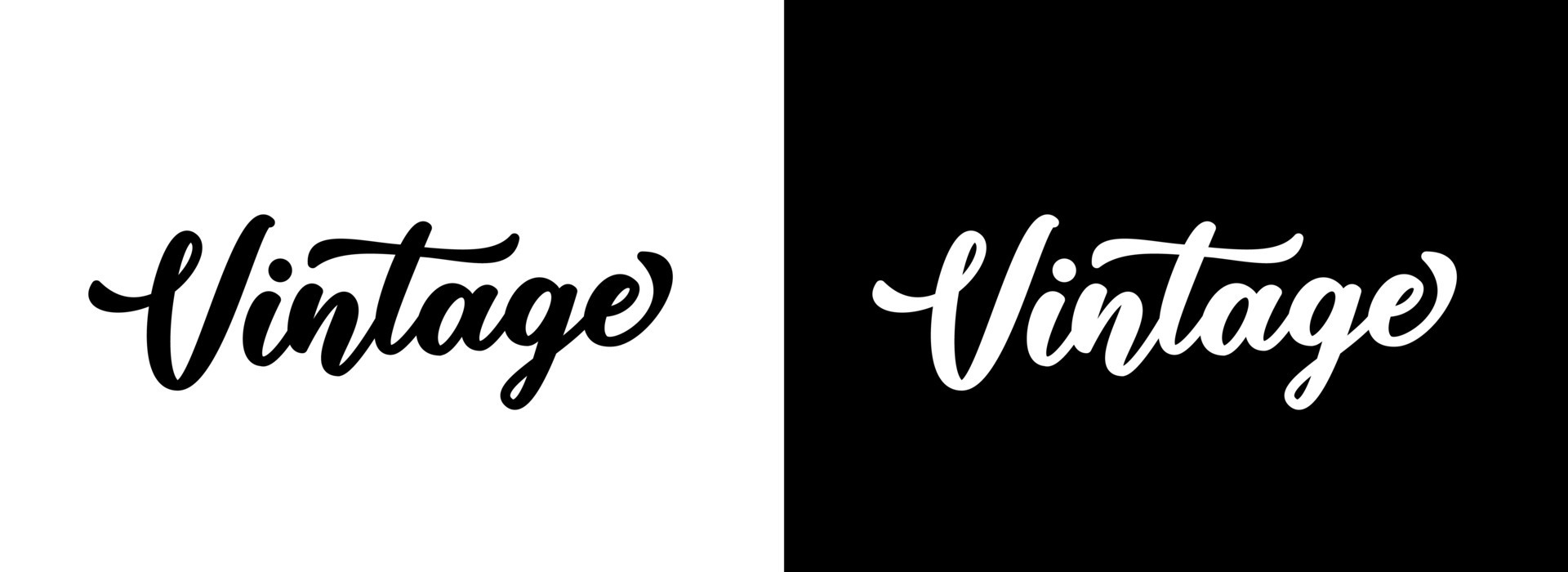 Vintage word in handwritten text style design. Hand lettering for
