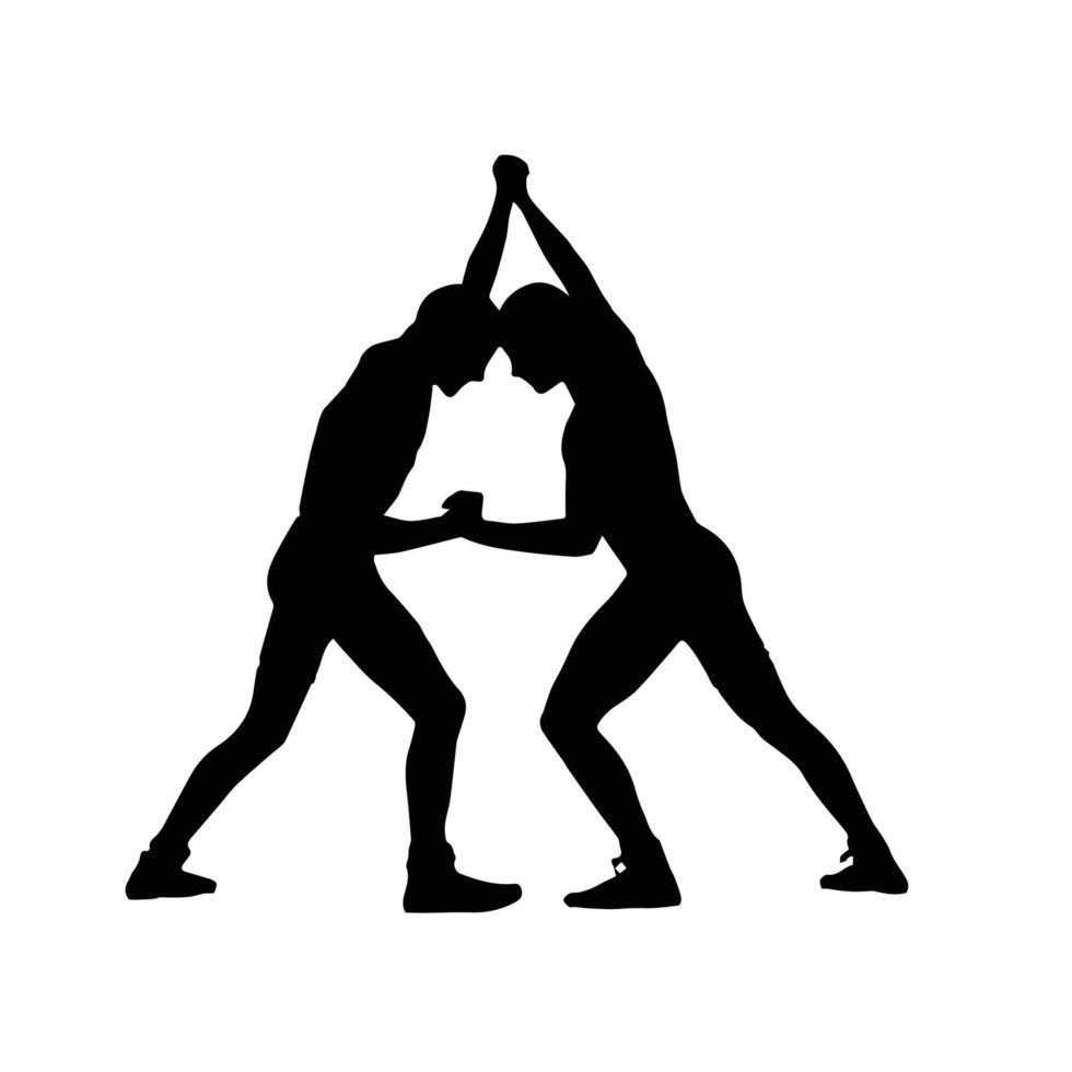 Wrestling silhouette Art vector