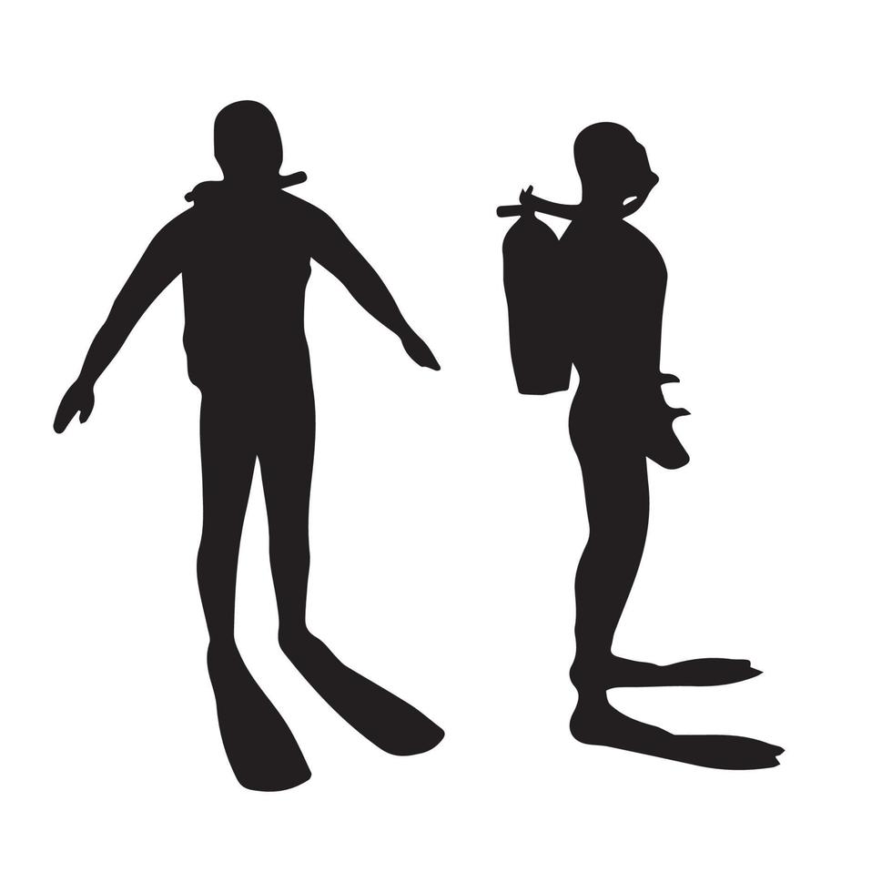 Scuba diving silhouette art vector
