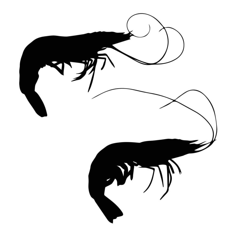 Shrimp Silhouette art vector