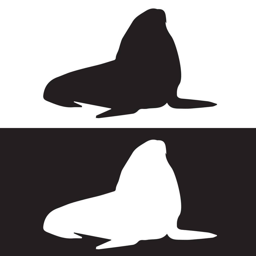 arte de silueta de foca vector