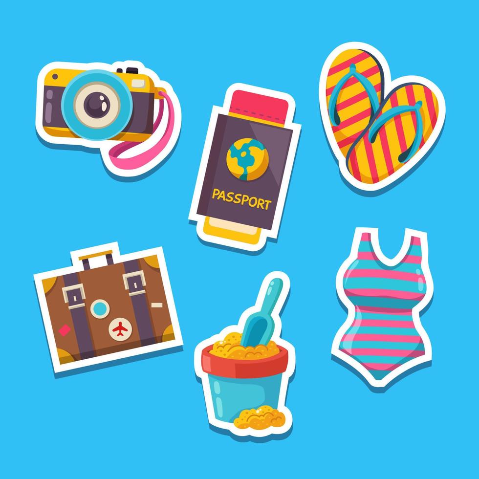Set of Summer Holiday Sticker for Planner vector