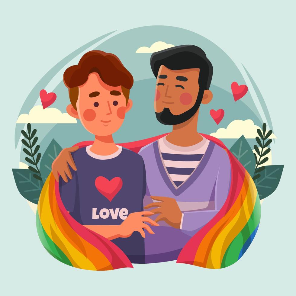 concepto de pareja del día del orgullo vector