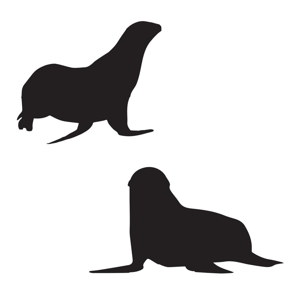 arte de silueta de foca vector