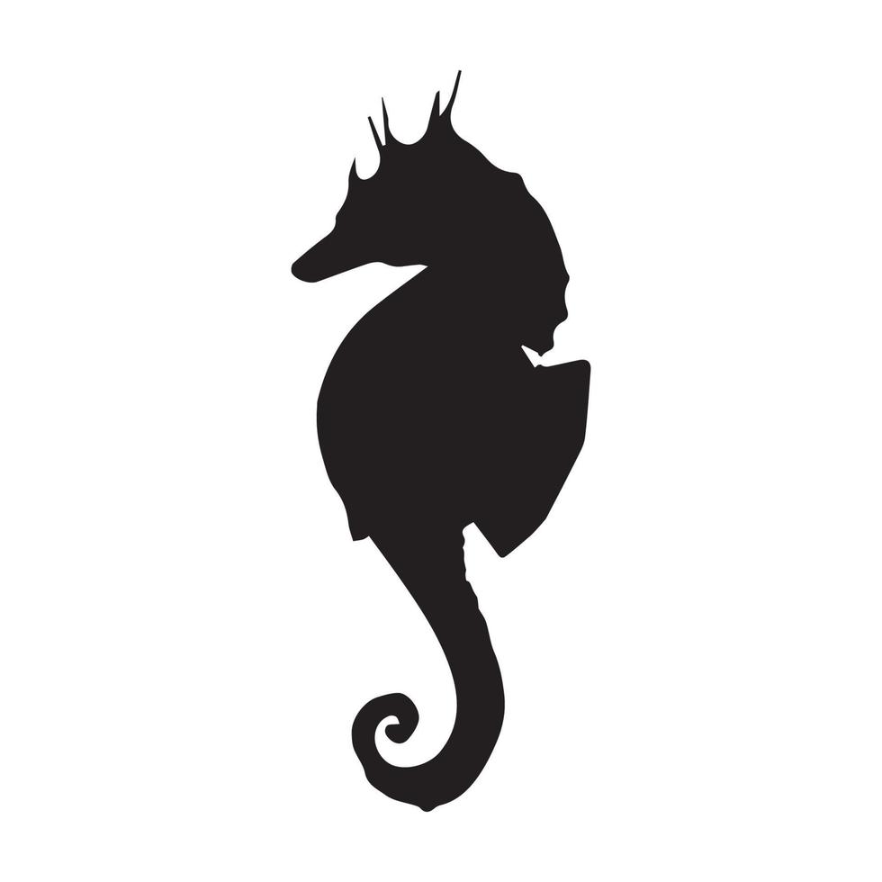 Sea horse Silhouette Art vector