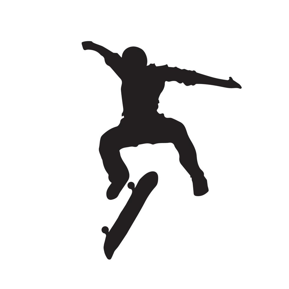 arte de silueta de skate vector
