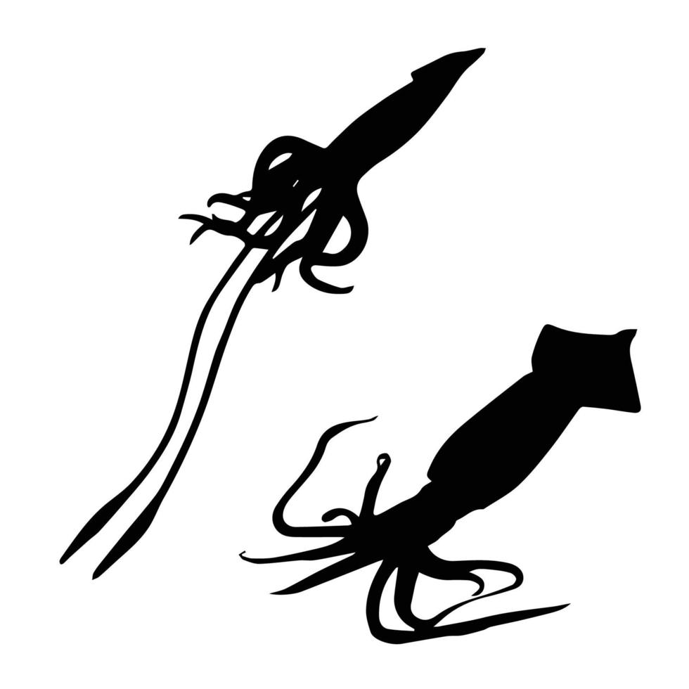 Squid Silhouette Art vector