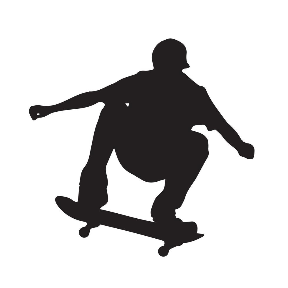 arte de silueta de skate vector