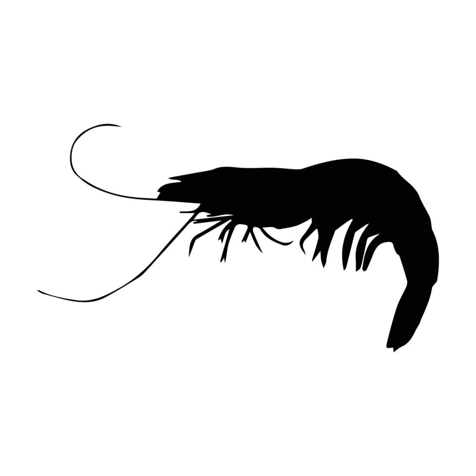 Shrimp Silhouette art vector