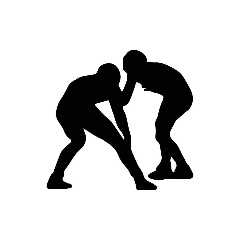 Wrestling silhouette Art vector