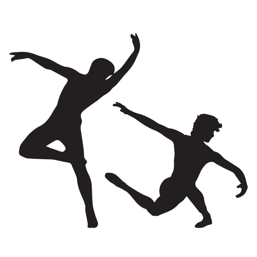 silueta de bailarina de ballet masculino vector