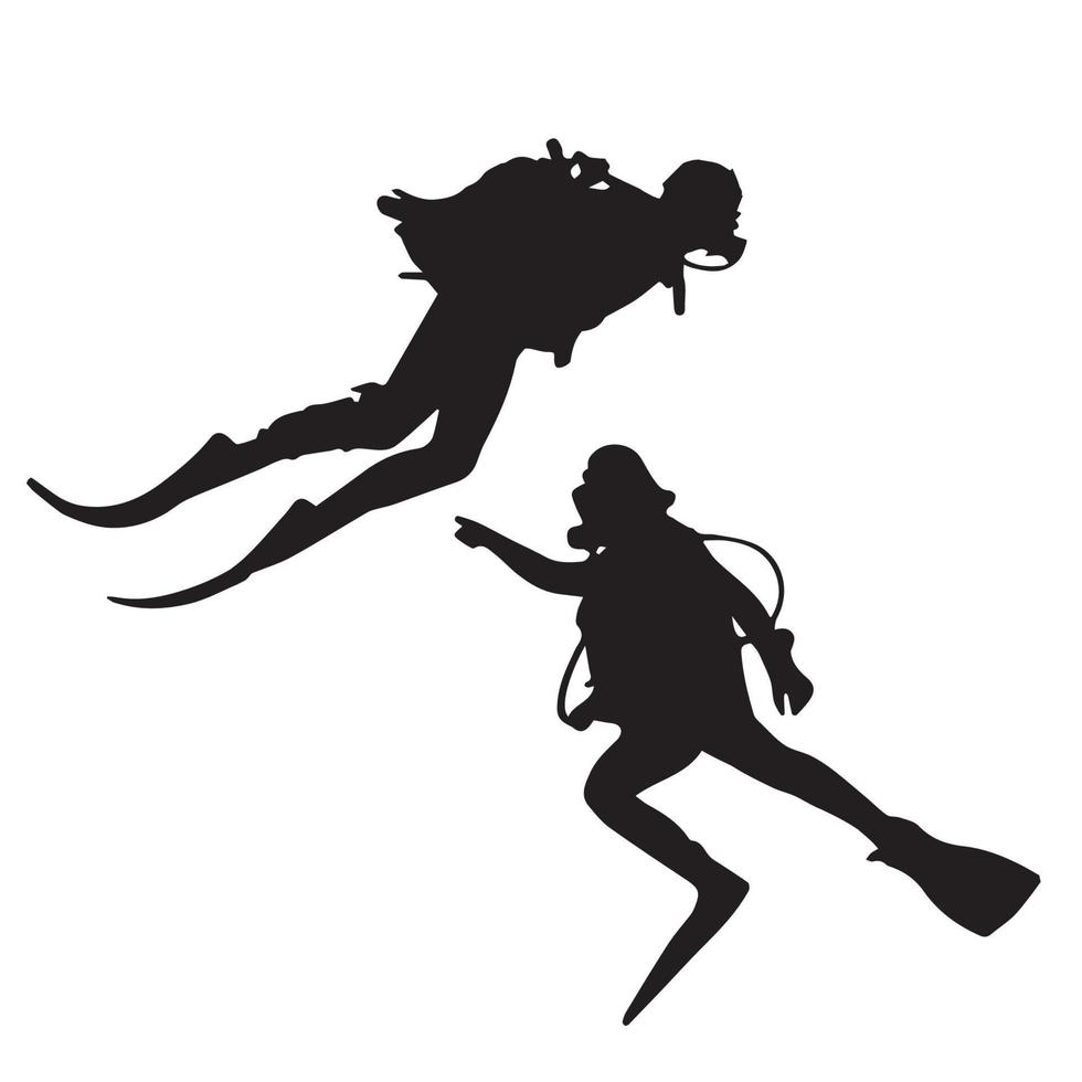 Scuba diving silhouette art vector