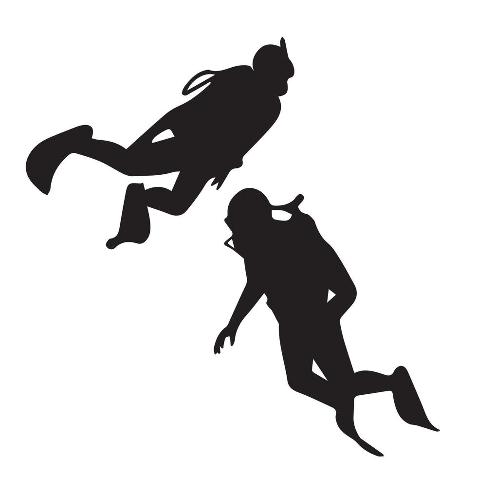 Scuba diving silhouette art vector