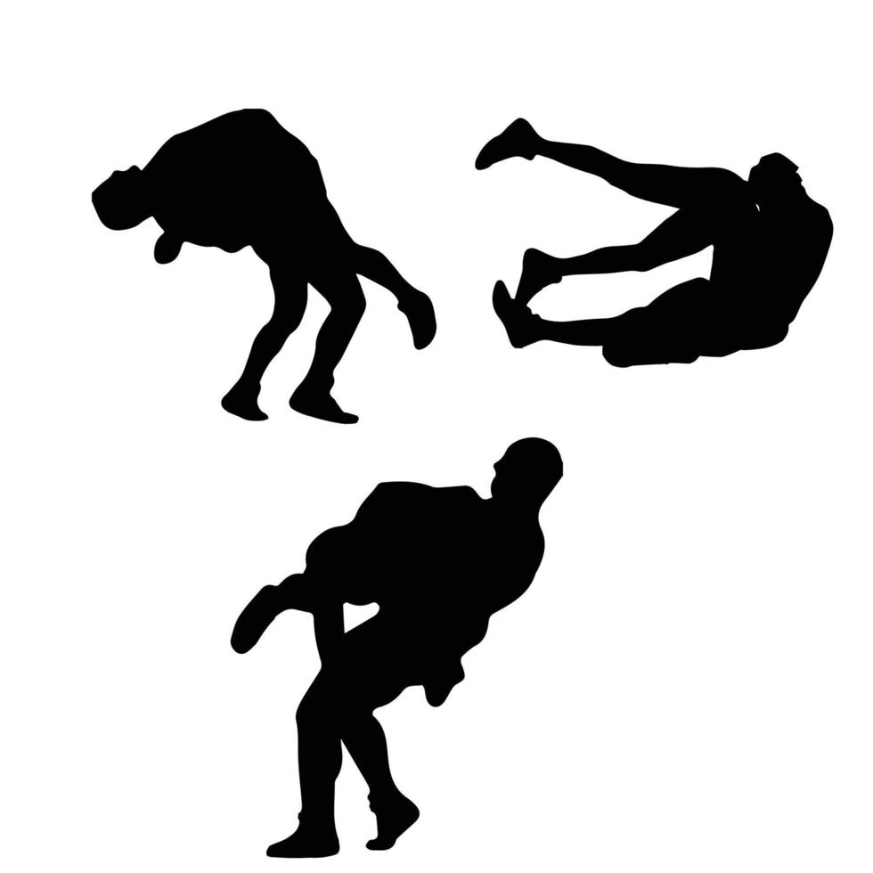 Wrestling silhouette Art vector