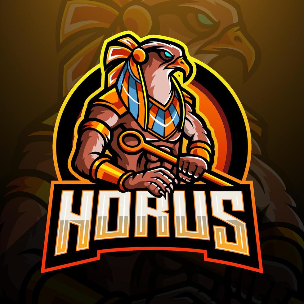 ave de horus esport logo mascota diseño vector