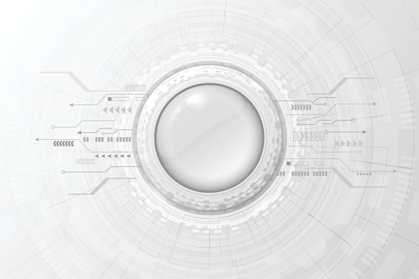 fondo de tecnología abstracta gris blanco con varios elementos de tecnología fondo de innovación de concepto de comunicación de alta tecnología. vector