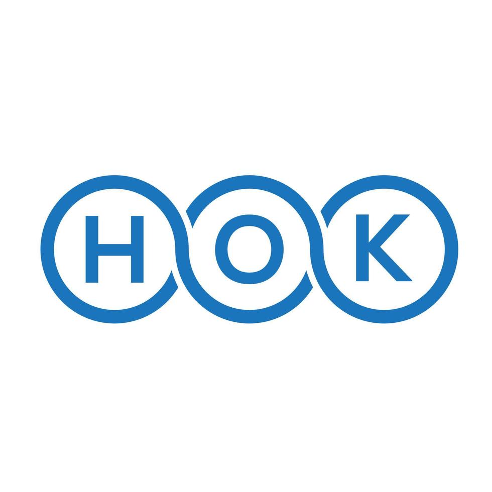 diseño de logotipo de letra hok sobre fondo blanco. concepto de logotipo de letra inicial creativa hok. diseño de letras hok. vector