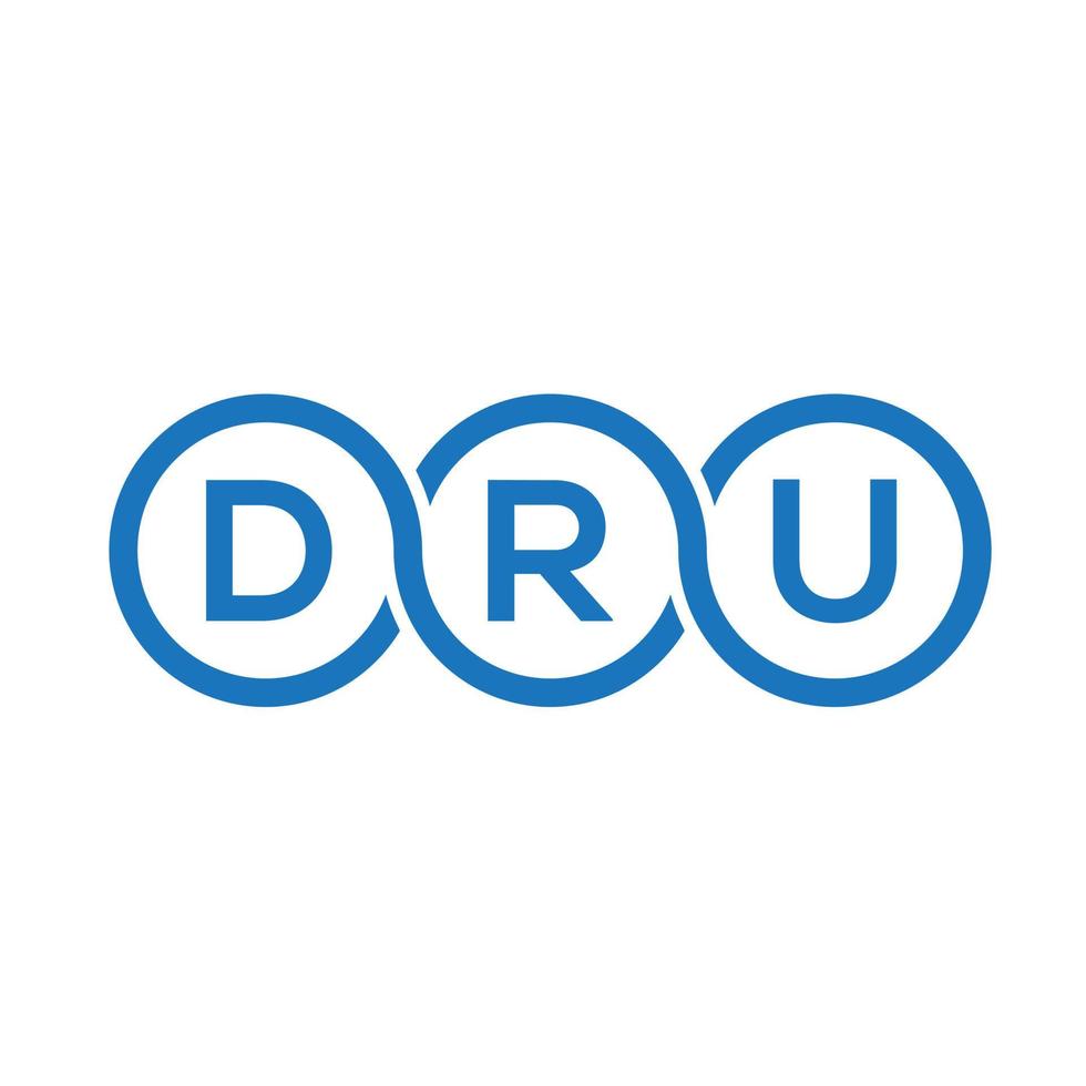 diseño de logotipo de letra dru sobre fondo negro.concepto de logotipo de letra inicial creativa dru.diseño de letra vectorial dru. vector