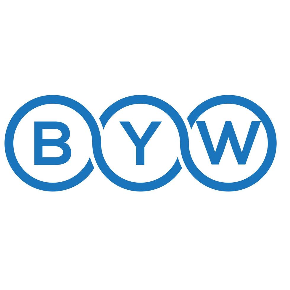 BYW letter logo design on white background. BYW creative initials letter logo concept. BYW letter design. vector