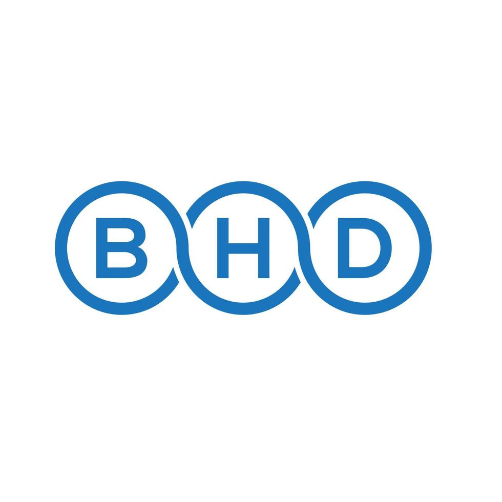 diseño de logotipo de letra bhd sobre fondo blanco. concepto de logotipo de letra de iniciales creativas bhd. diseño de letras bhd. vector