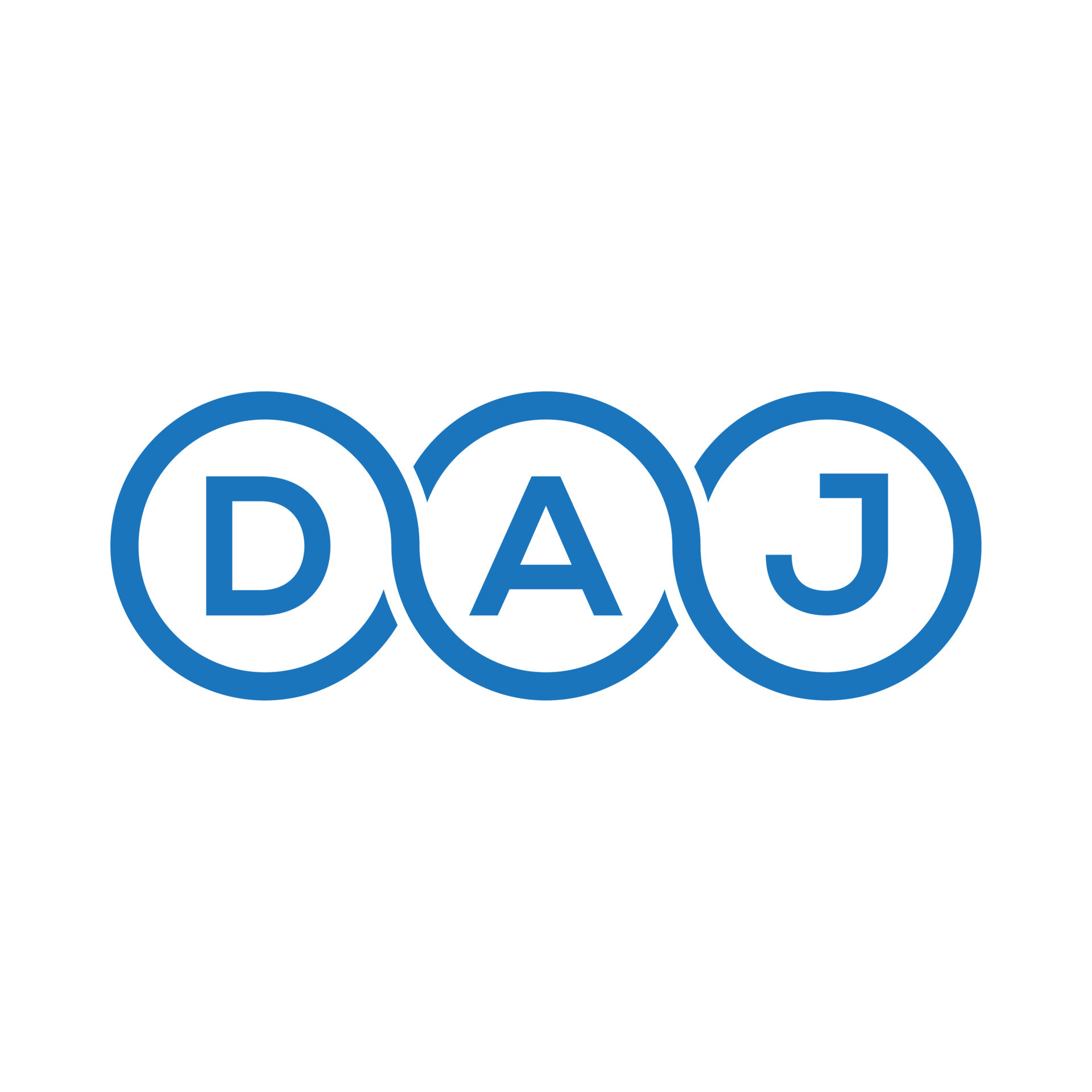 DAJ letter logo design on black background.DAJ creative initials letter ...