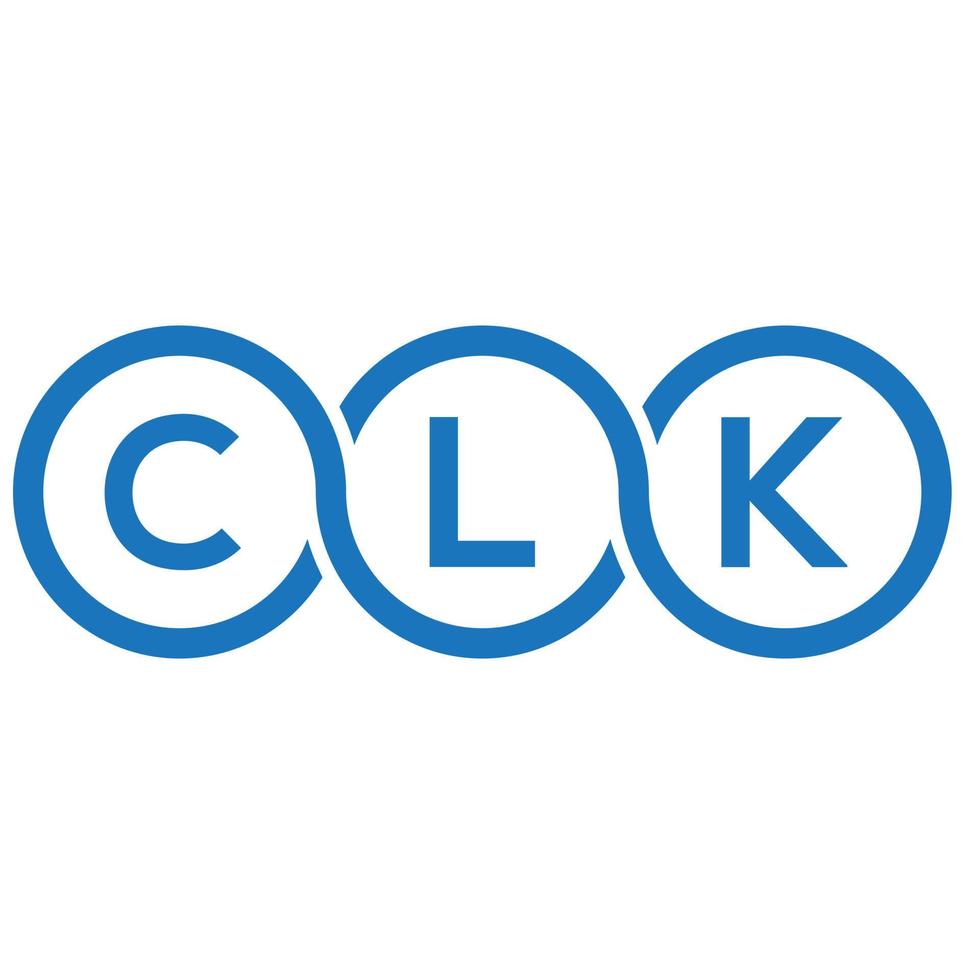 diseño de logotipo de letra clk sobre fondo blanco. concepto de logotipo de letra de iniciales creativas clk. diseño de letra clk. vector