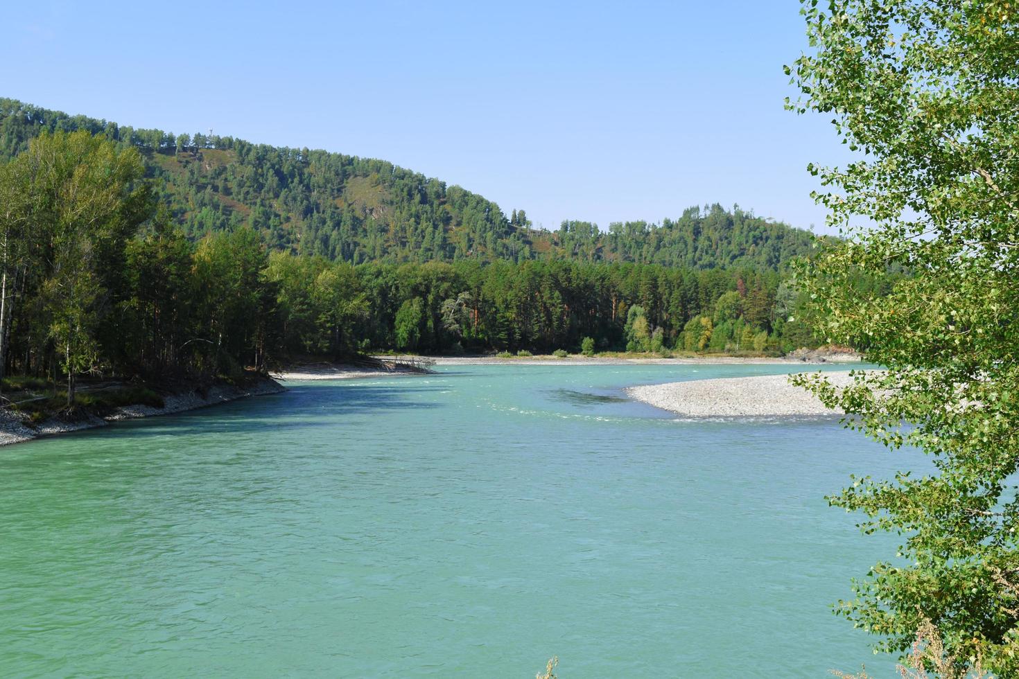 The nature of Altai. Blue Katun River photo