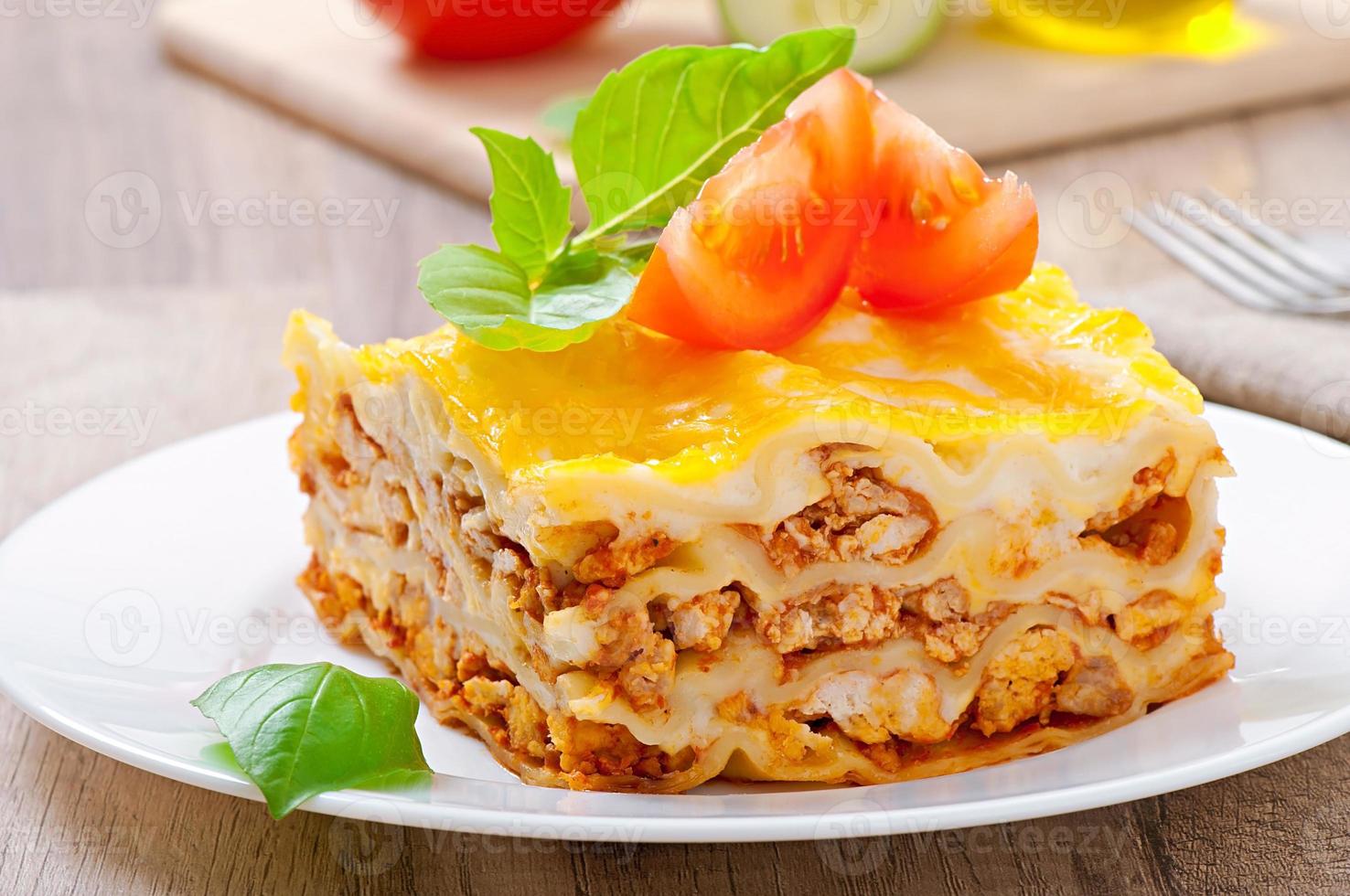Classic Lasagna with bolognese sauce photo