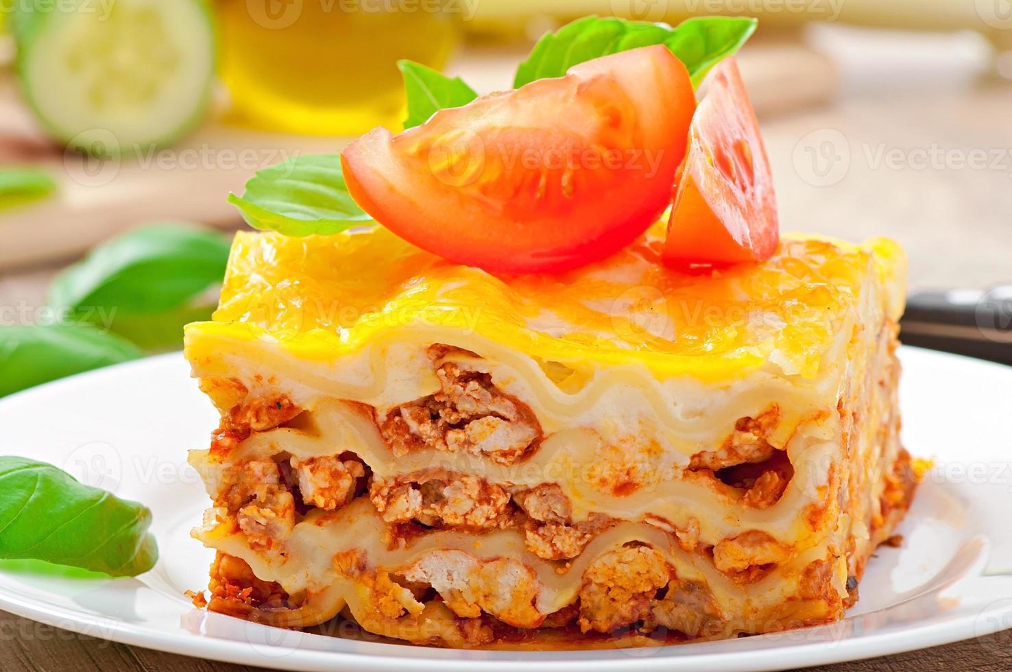 Classic Lasagna with bolognese sauce photo