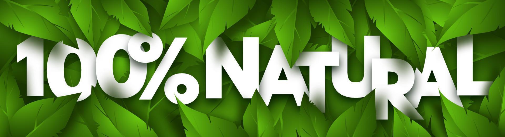Natural concept banner with lush green foliage. Vector Illustration