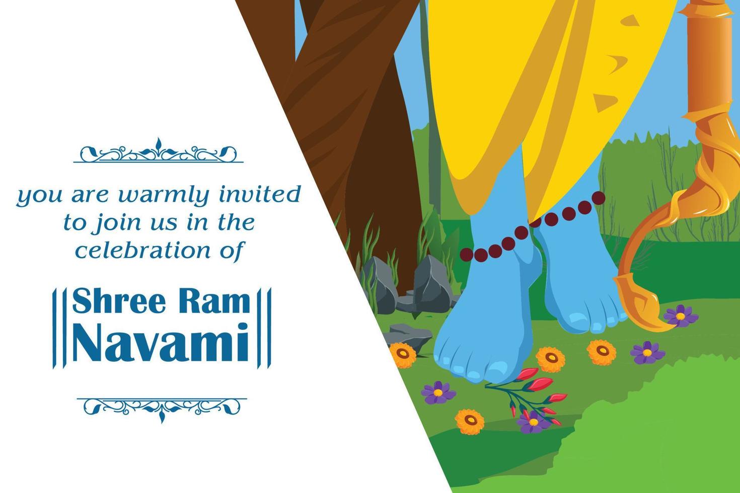 ram navmi con backrgound .eps vector