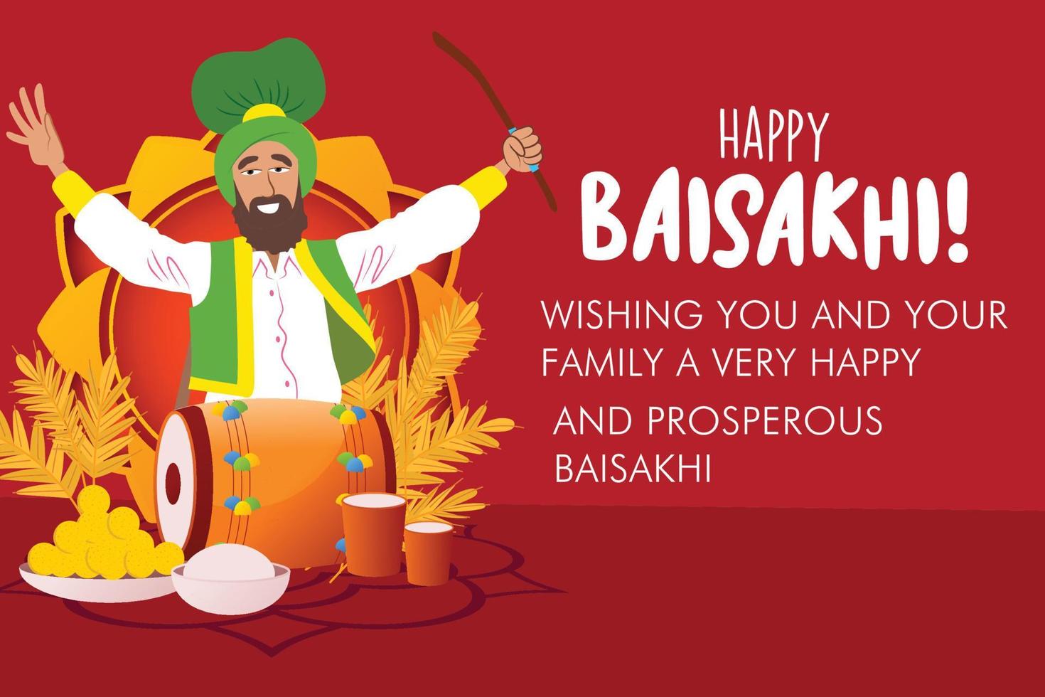 happy Baisakhi festival vector