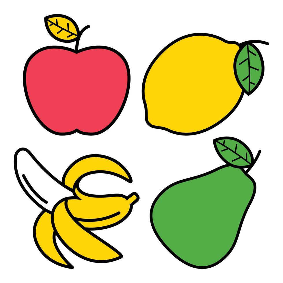 fruits in flat design style vector