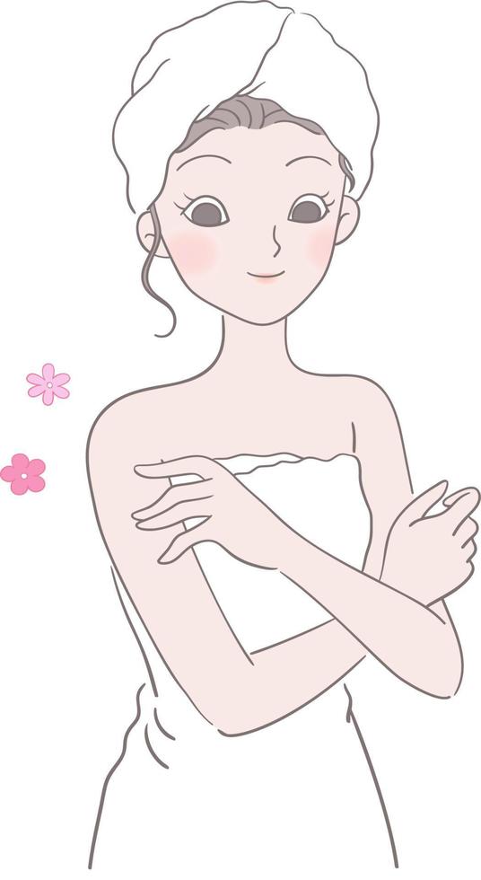 Woman after Bath vector