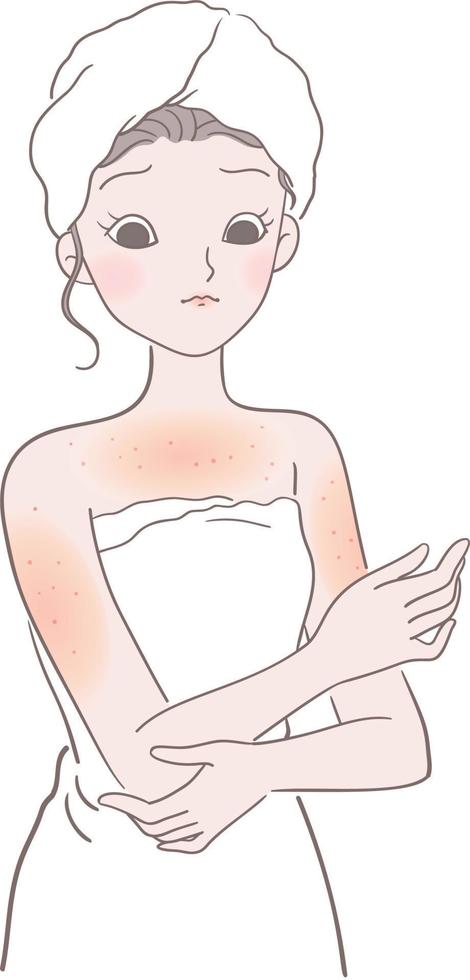 mujer con foliculitis vector