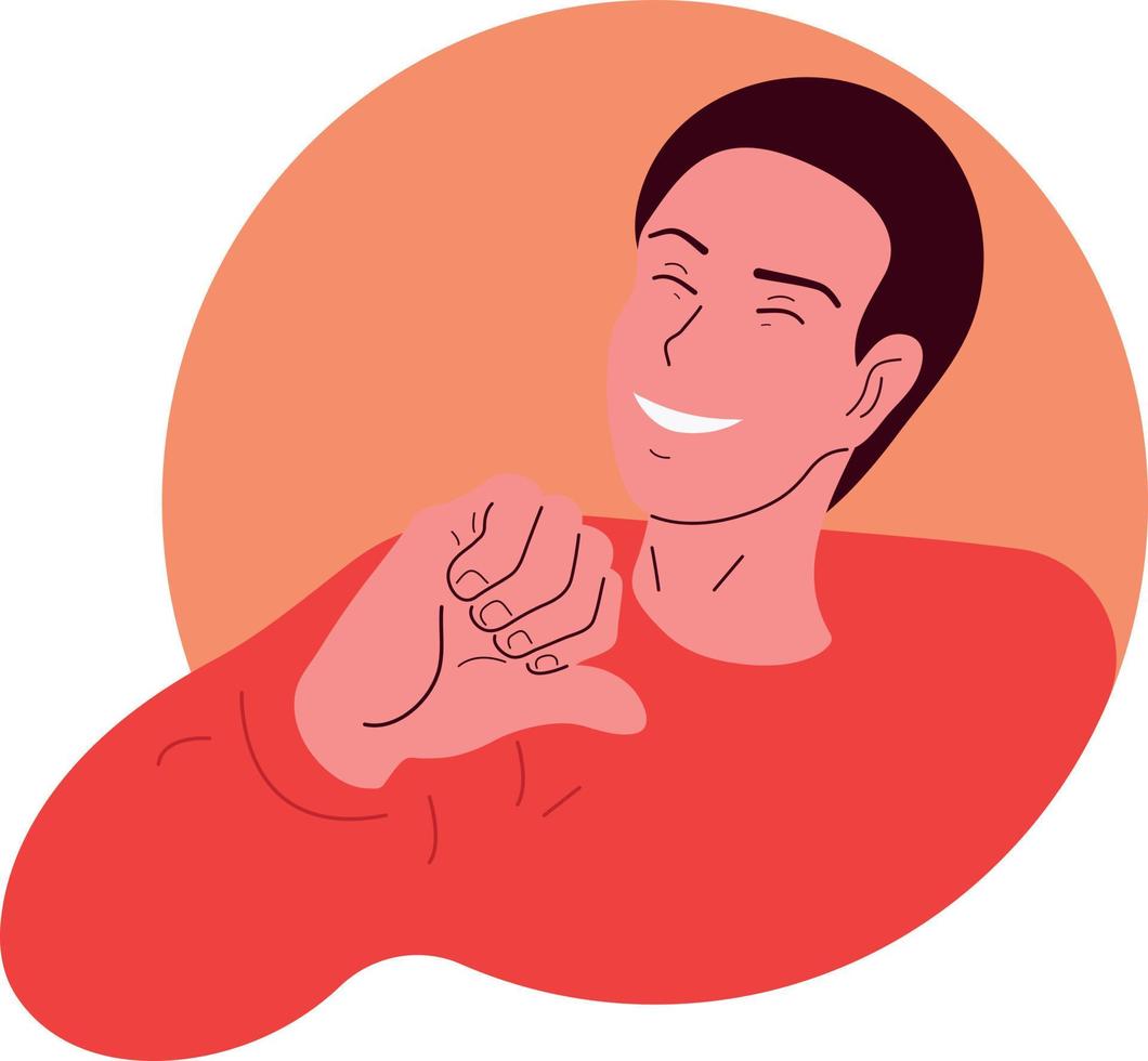 Handsome guy smiling, avatar, advertising. vector isolated.