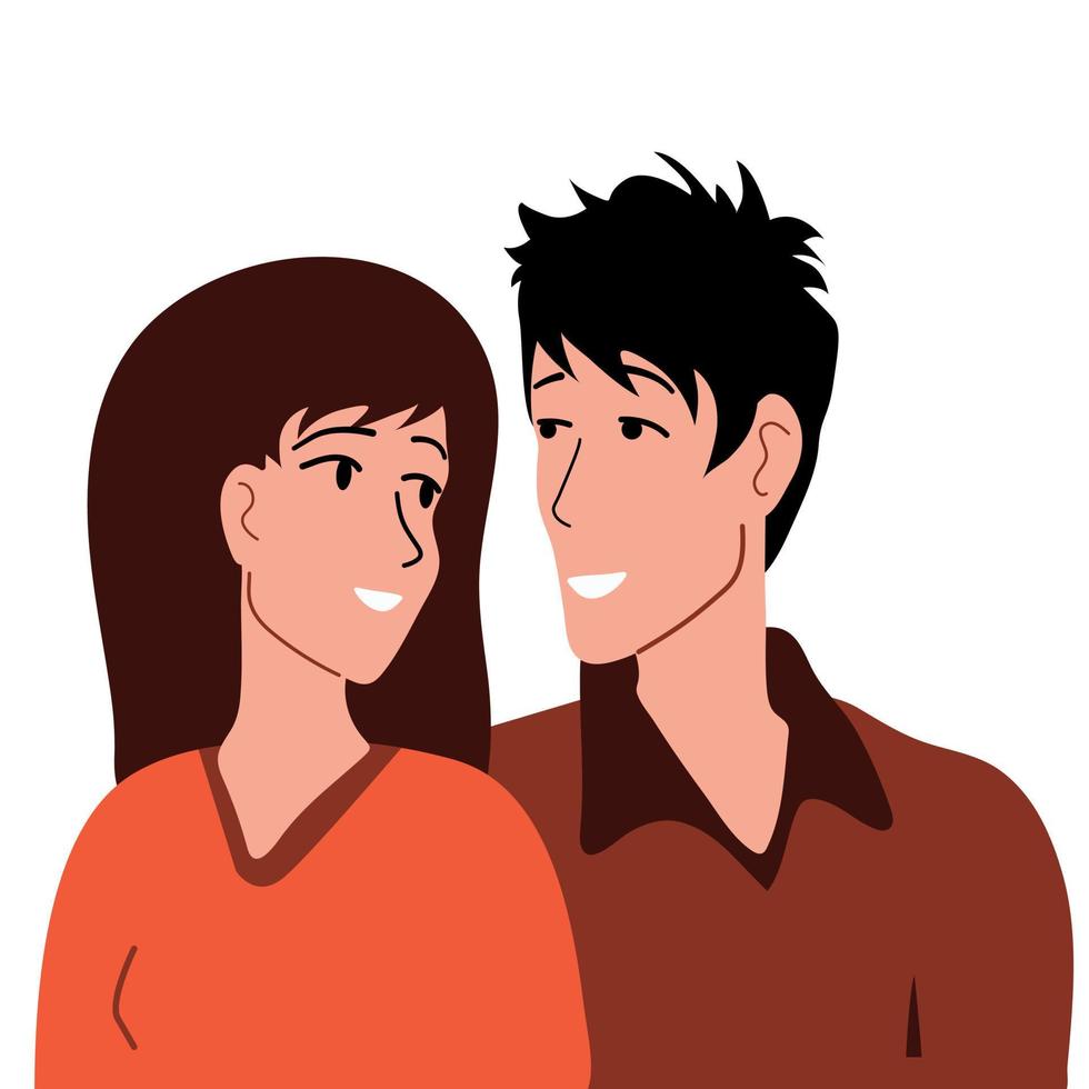 Lovers Man and woman, relationship, marriage vector
