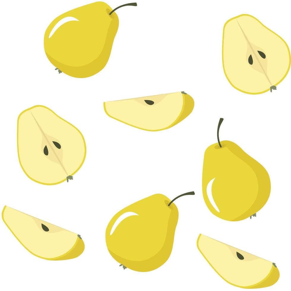 Yellow  pear pattern. vector illustration