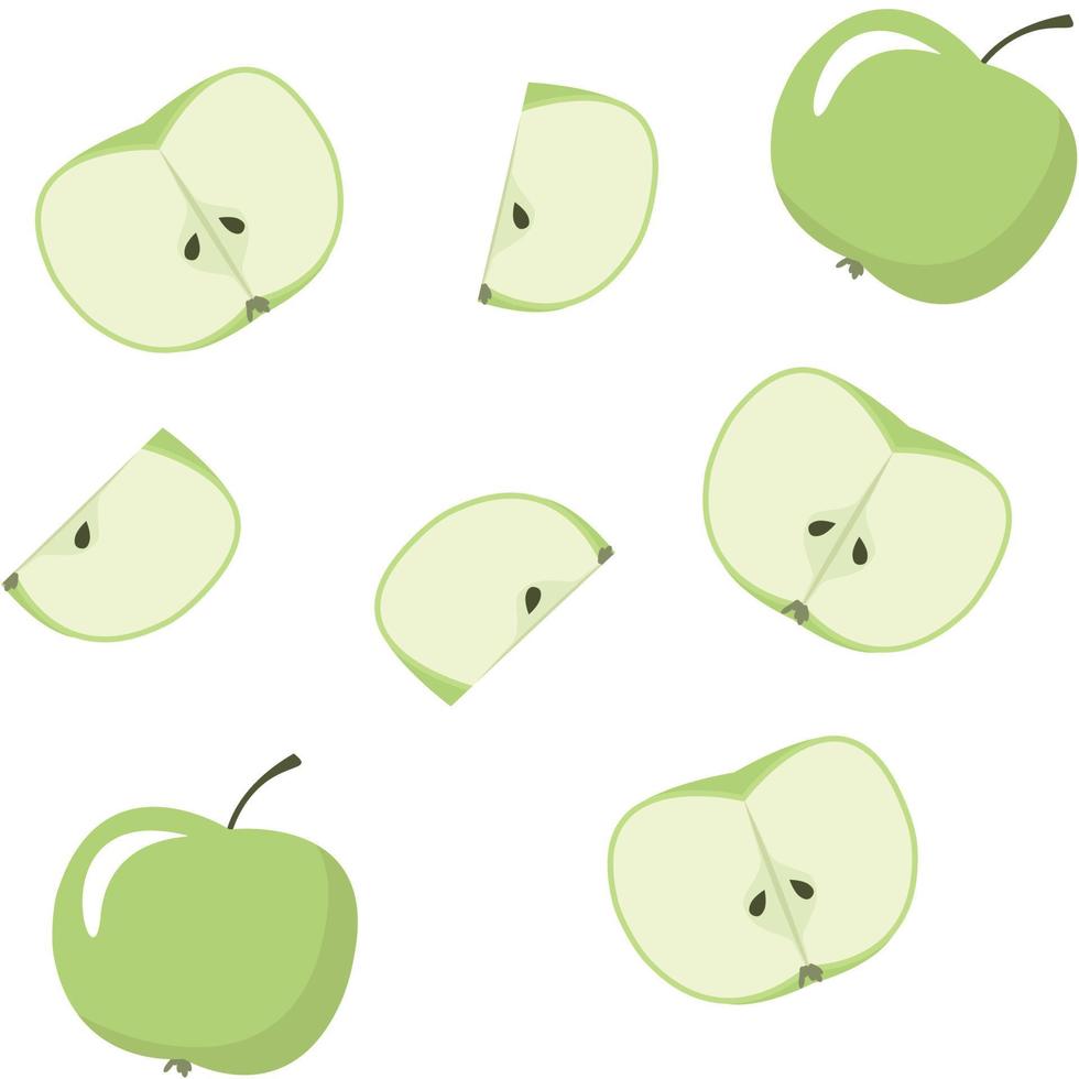 patrón de manzana verde. ilustración vectorial vector