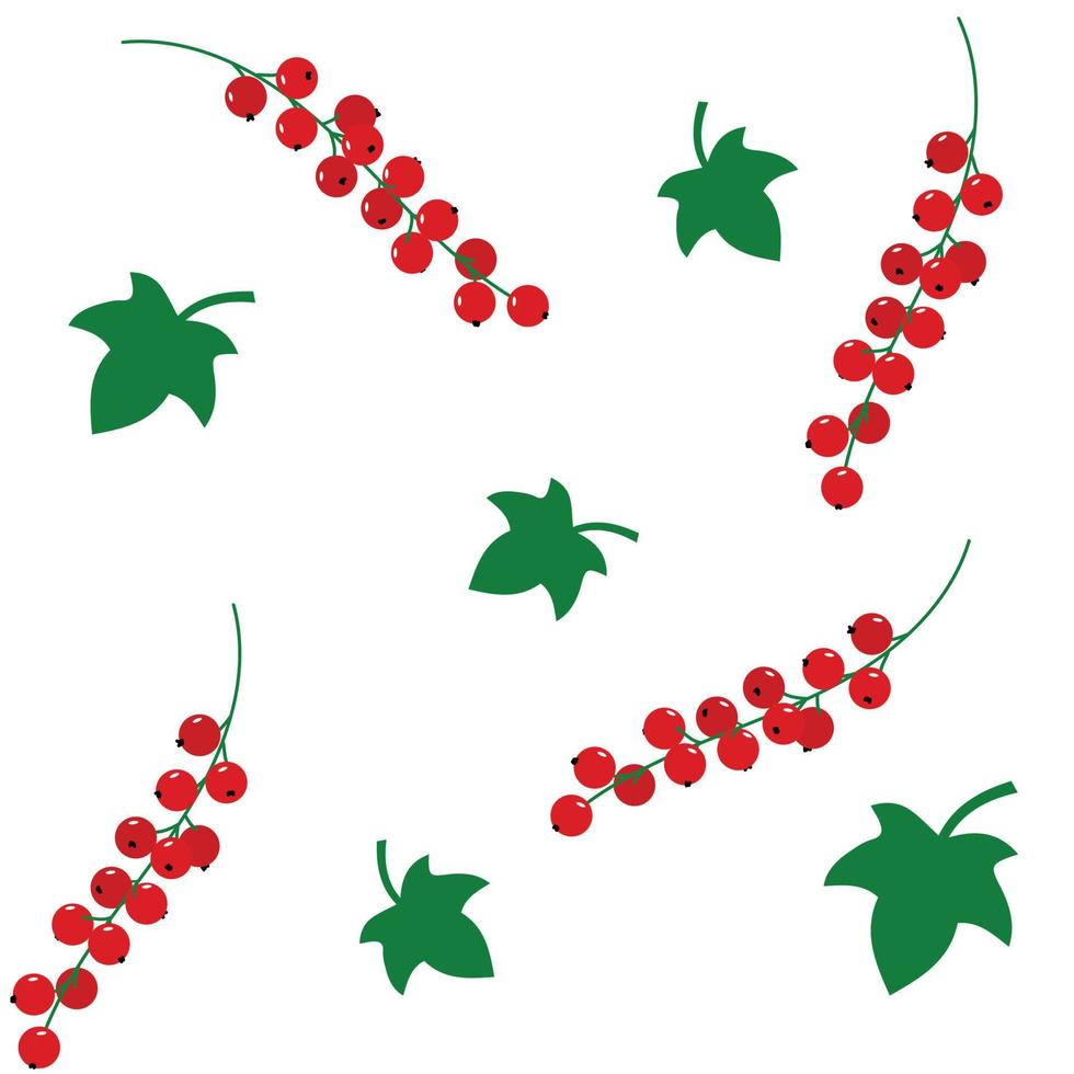Red currant pattern. Vector illustration