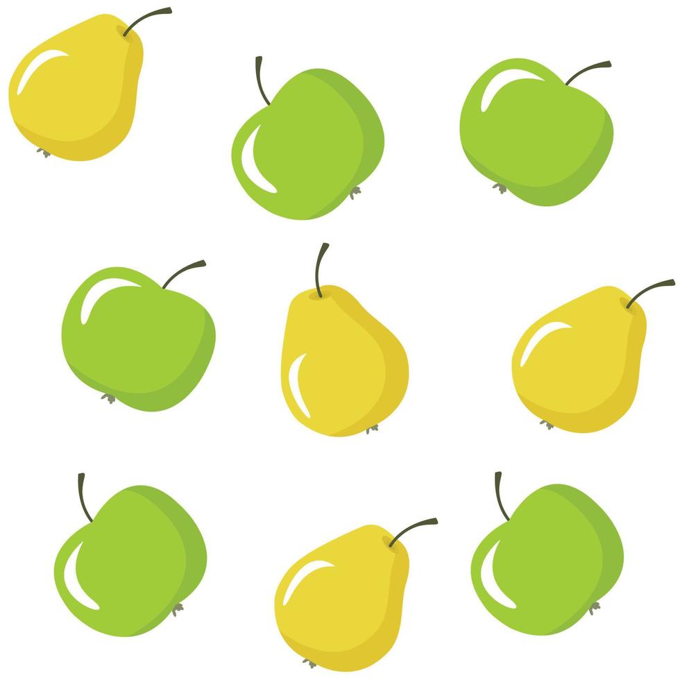 patrón de pera y manzana. ilustración vectorial vector