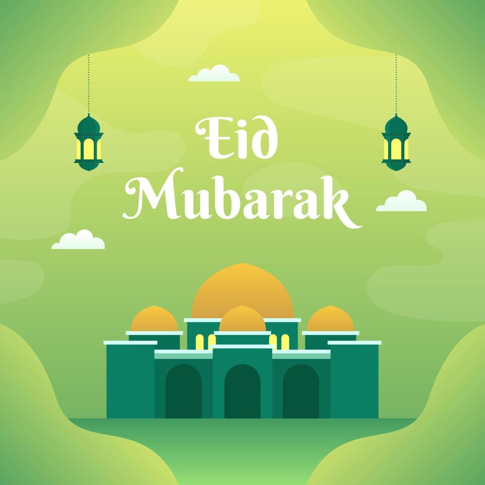 Flat eid al Fitr illustration vector