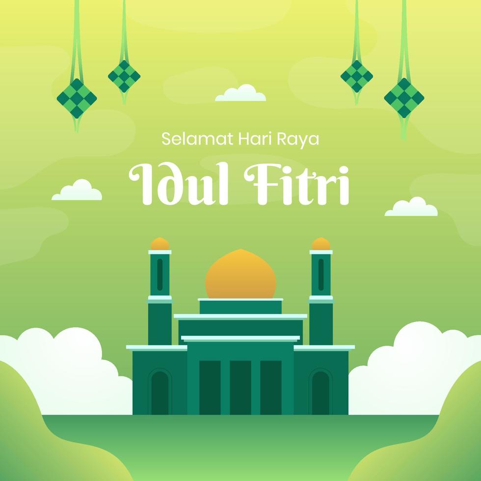 Flat eid al Fitr illustration vector