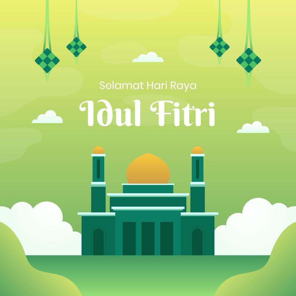 ilustración plana eid al fitr vector