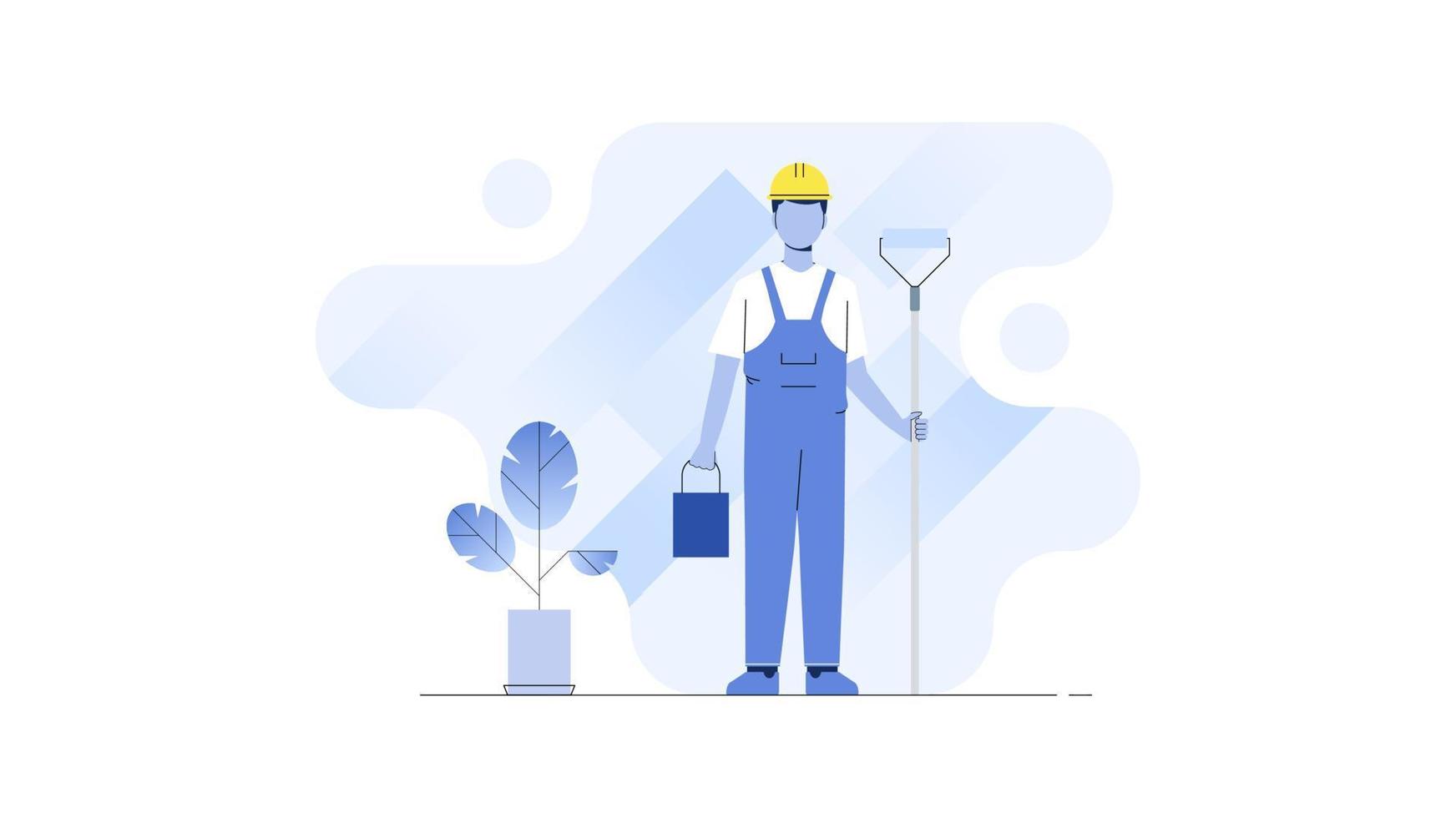 Flat illustration of painter vector